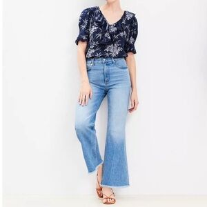 LOFT Cropped High Rise Wide Leg Jeans